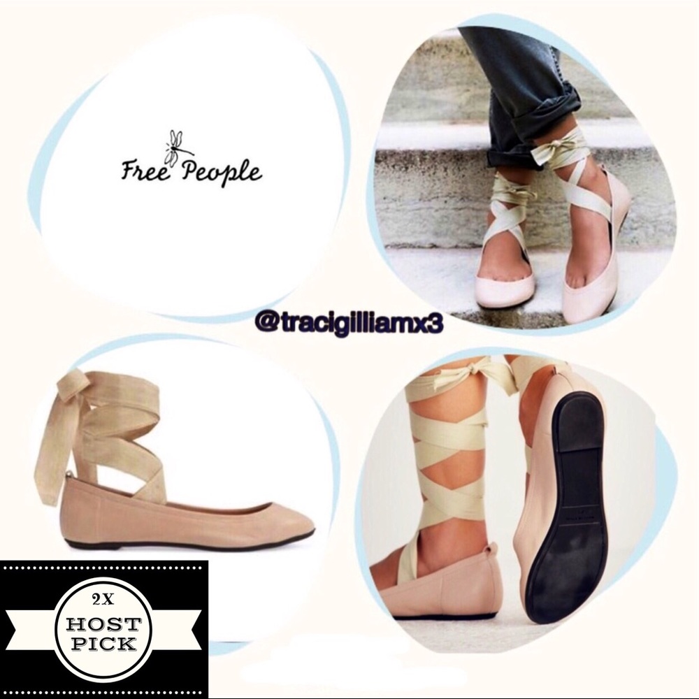 Free People Pink Leather Ballet Flats